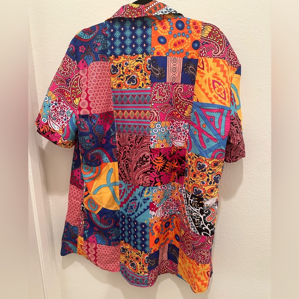 Men’s patchwork button down shirt - Picture 6 of 6